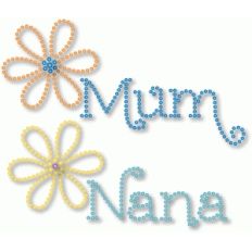 rhinestone - mum, nana - flower