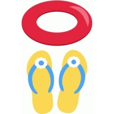flip flops and swim ring