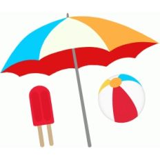 umbrella, popsicle, beach ball