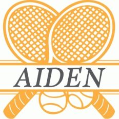 split tennis monogram