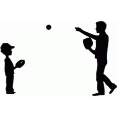 father and son playing catch