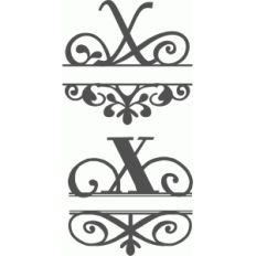 split flourish monogram set - x