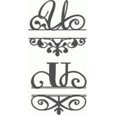 split flourish monogram set - u