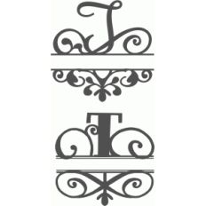 split flourish monogram set - t