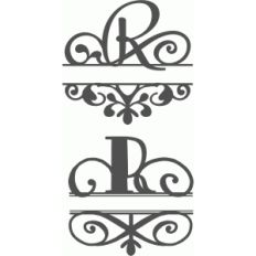 split flourish monogram set - r