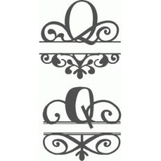 split flourish monogram set - q