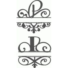 split flourish monogram set - p
