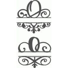 split flourish monogram set - o