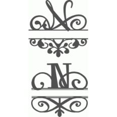 split flourish monogram set - n