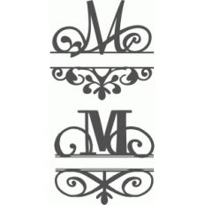 split flourish monogram set - m