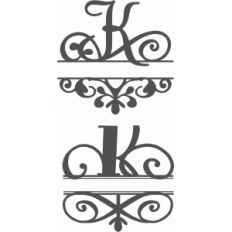 split flourish monogram set - k