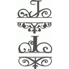 split flourish monogram set - j