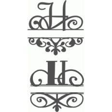 split flourish monogram set - h