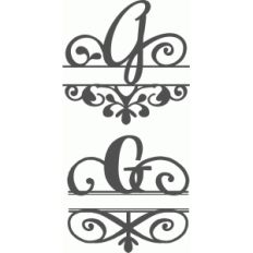 split flourish monogram set - g