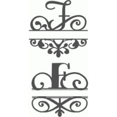 split flourish monogram set - f