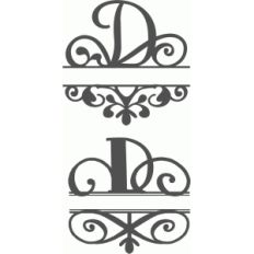 split flourish monogram set - d