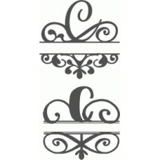 split flourish monogram set - c