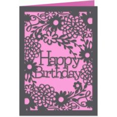 garden happy birthday 5x7 card