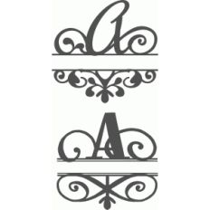 split flourish monogram set - a