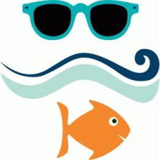 sunglasses, waves and fish