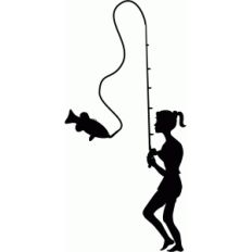 lady fishing silhouette