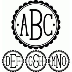 monogram scalloped full circle