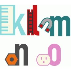 shape alphabet lowercase k-o