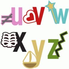 shape alphabet lowercase u-z