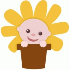 baby in flower pot