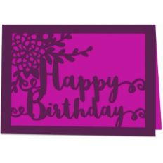 floral happy birthday 7x5" card