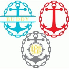 oval anchor monogram frames