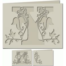 ivy leaf monogram card yz blank