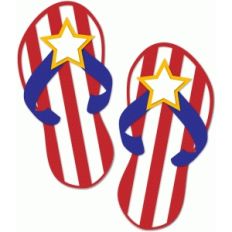 patriotic flip flops w/stripes