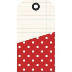 red and white dot tag