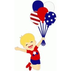 patriotic boy with balloons