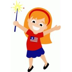 patriotic girl with sparkler