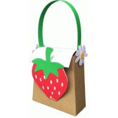 strawberry fold over purse
