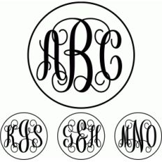 monogram script circle