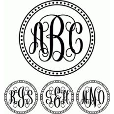 monogram script dot circle