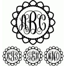 monogram script petal circle