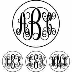 monogram script 2 circle