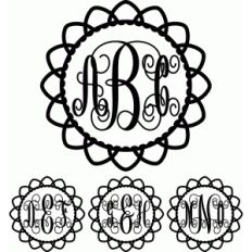 monogram script petal circle