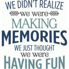 we didn't realize making memories phrase
