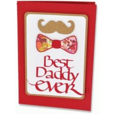 best daddy ever - moustache and bowtie card