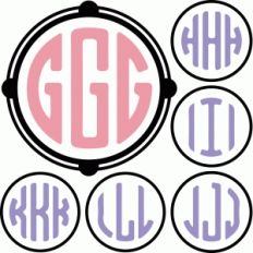 round monogram letters