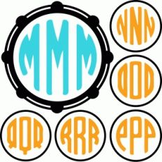 round monogram letters