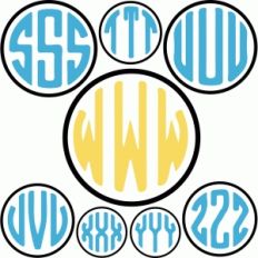 round monogram letters