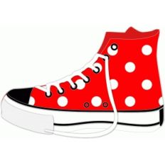 polka dot high top tennis shoe