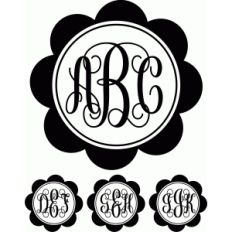 monogram script flower circle