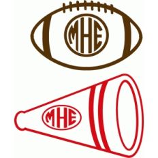 custom football and cheer monograms